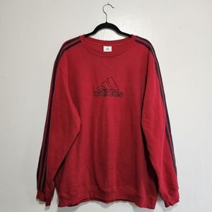Adidas mens 3 stripe on arm Red sweatshirt XL